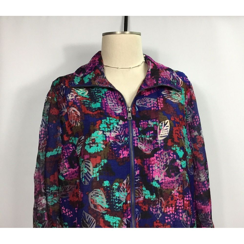 Ruby Rd Favorites Blouse Womens Size 18 shear cover Multi Color Floral Print